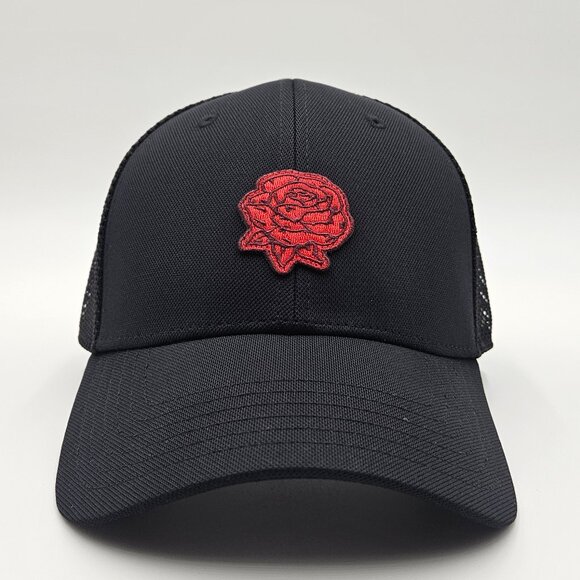 Under Armour Men’s Blitzing Trucker Mesh Hat Black/Red Adjustable Snapback NEW - Picture 2 of 6